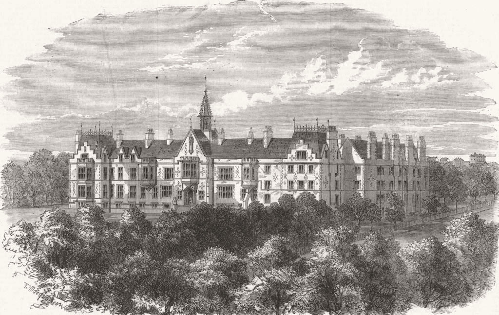 CHESHIRE. St Aidan's Theological College, Birkenhead 1863 old antique print